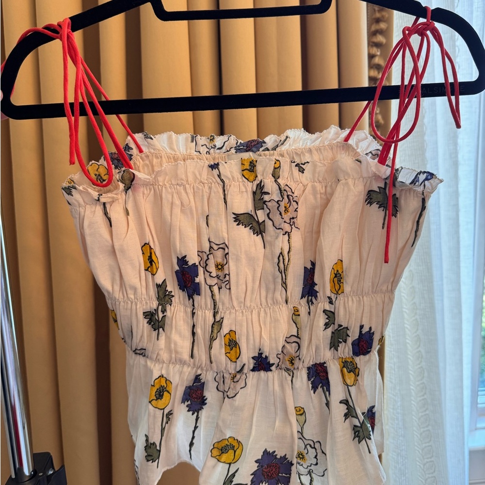 Rhode Resort Floral Camisole with Red Tie straps